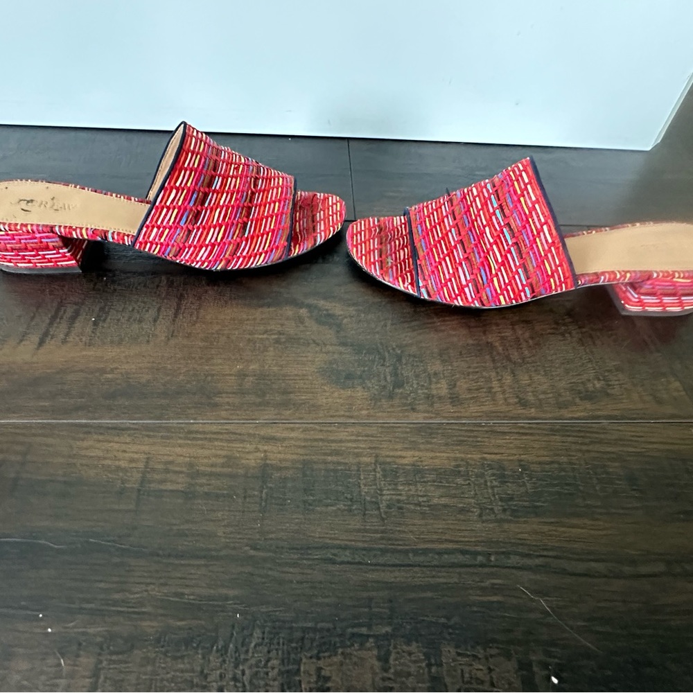 J Crew Raffia Low Block Heel Mule Slides - image 5